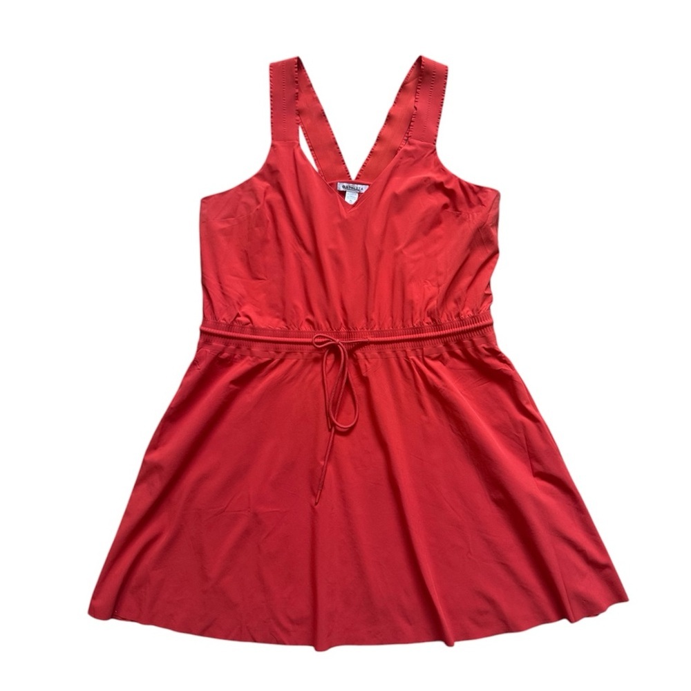 Athleta Savannah Strap Mini Athletic Tie Waist Dress Orange Size XL